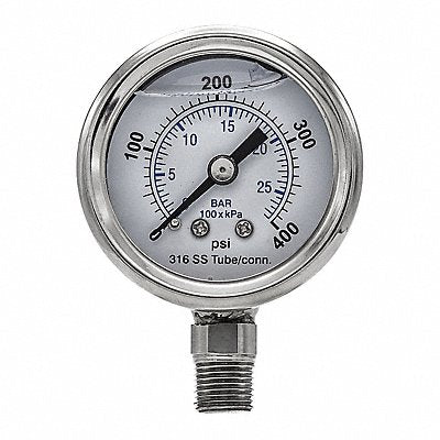 PIC GAUGES PRO301L158I01 Pressure Gauge Nominal 1-1/2 Dial