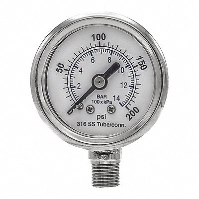 PIC GAUGES PRO301D158G01 Pressure Gauge Nominal 1-1/2 Dial