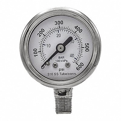 PIC GAUGES PRO301D158K01 Pressure Gauge Nominal 1-1/2 Dial