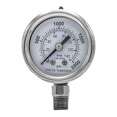 PIC GAUGES PRO301D158O01 Pressure Gauge Nominal 1-1/2 Dial