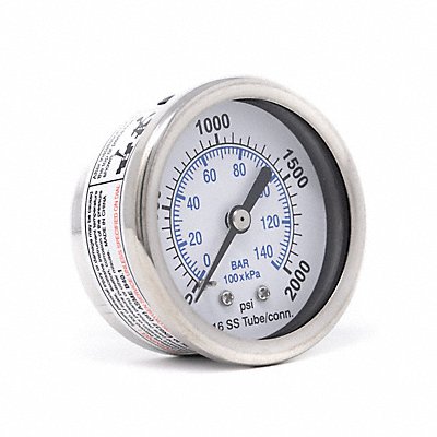 PIC GAUGES PRO302D204O01 Pressure Gauge General Purpose 2 Dial