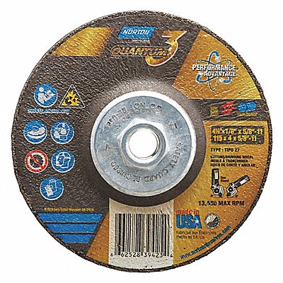 NORTON 66252839423 Cut Off Grinding Wheel 5/8 -11CN ThreadHle