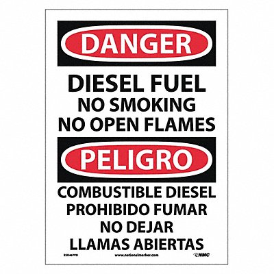 NMC ESD467PB Danger Diesel Fuel Sign Bilingual