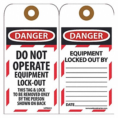 NMC LOTAG11 Dngr Do Not Operate Equip Lock-Out PK10
