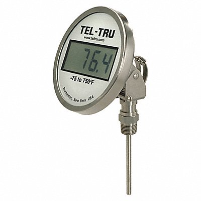TEL-TRU ND5AB09111P22026 Digital Dial Thermometer 2-1/2 Stem L