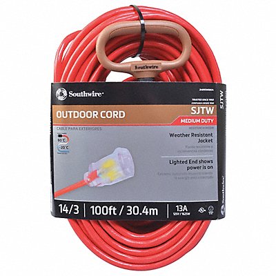 SOUTHWIRE 2489SW8804 Extension Cord 14 AWG 125VAC 100 ft L
