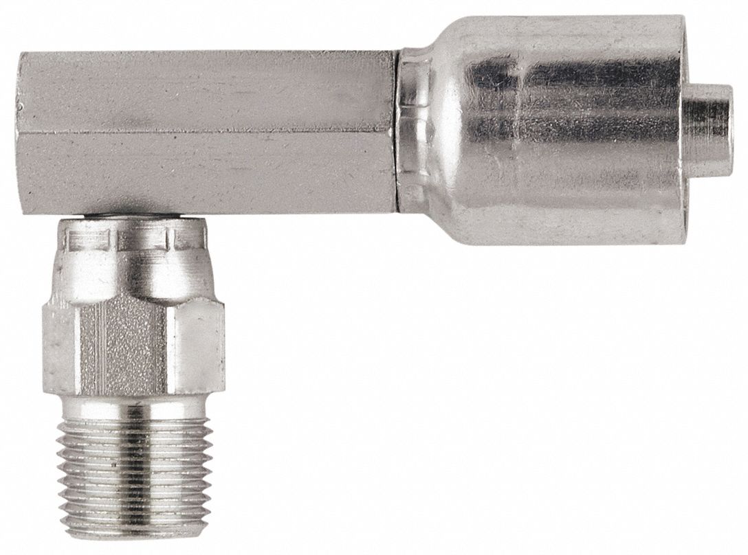PARKER 11L4388 Crimp Fitting 90 Deg 1/2 ID 1/2 MNPTF