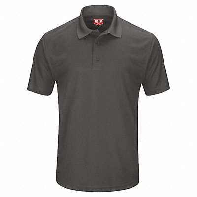 RED KAP SK96CHSS3XL Short Sleeve Polo Mens 3XL Charcoal/Grey