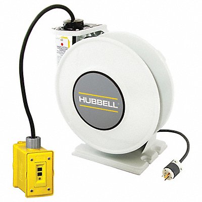 HUBBELL WIRING DEVICE-KELLEMS HBLI45123GF20 Extension Cord Reel 125VAC 45 ft L