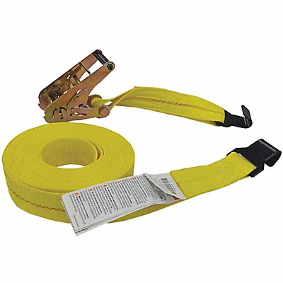 GRAINGER 55ET64 Tie Down Strap Flat-Hook Yellow