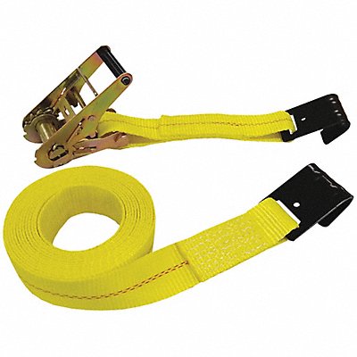 GRAINGER 55ET65 Tie Down Strap Flat-Hook Yellow