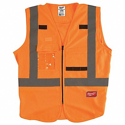 MILWAUKEE 48735032 High Visibility Vest L/XL Orange/Red
