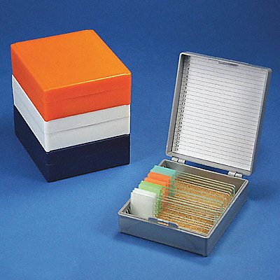 GLOBE SCIENTIFIC 513075B Microscope Slide Box Blue
