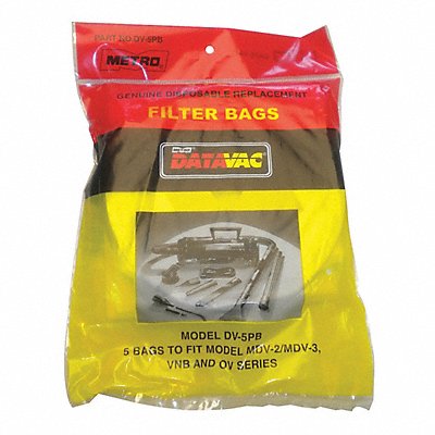 METROVAC DV5PBA Vacuum Bag 3-Ply Paper 6 H PK5