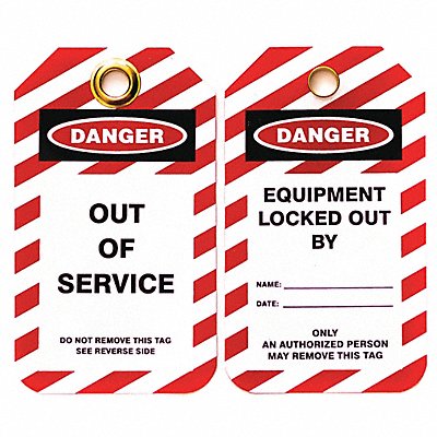 SKILCRAFT 534000NIB0403 Lockout Tag Black Red/Wht Plastic PK10