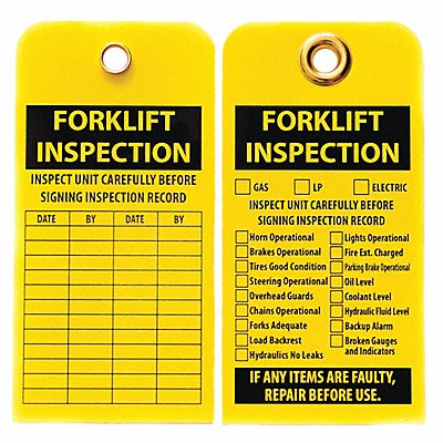 SKILCRAFT 534000NIB0409 Inspection Tag 5-3/4 H 3 W Vinyl PK10
