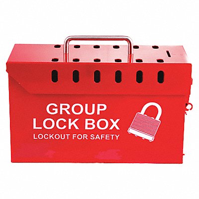 SKILCRAFT 534000NIB0396 Group Lockout Box Red Steel 6 H 4 D