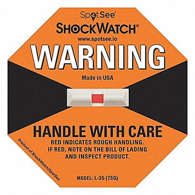 SHOCKWATCH 20300 G-Force Indicator Label 75G PK50