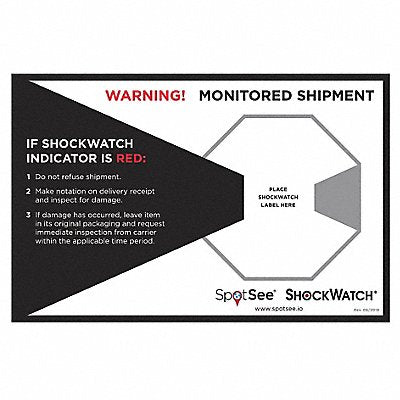 SHOCKWATCH 26106 Shock Indicator Companion Label PK200