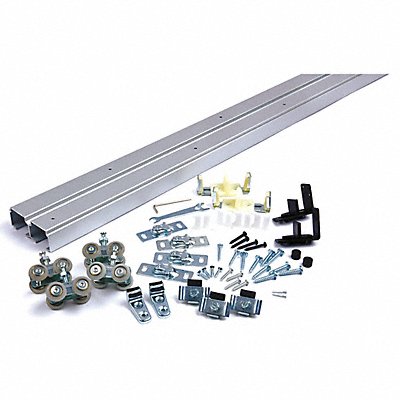 NATIONAL GUARD SLAL250BP48 Track Kit Sliding Door Type Alum. Silver