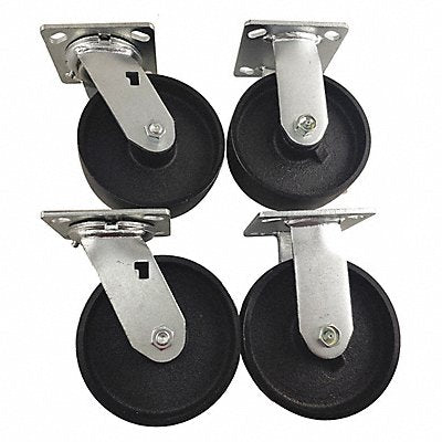 GRAINGER 55JK15 Plate Castor Kit 6 Wheel Dia PK4