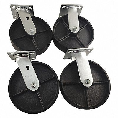 GRAINGER 55JK16 Plate Castor Kit 8 Wheel Dia PK4