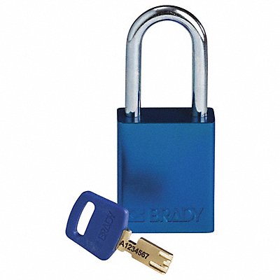 BRADY ALUBLU38STKD Lockout Padlock Al Bl Key Different