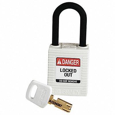 BRADY NYellowHT38PLKD Lockout Padlock White 1-13/16 H Body