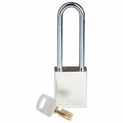 BRADY ALUSLV76STKD Lockout Padlock Silver 1-13/16 H Body