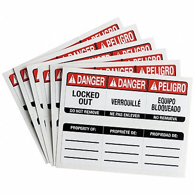 BRADY 150556 Padlock Label Height 57/64 Vinyl PK6
