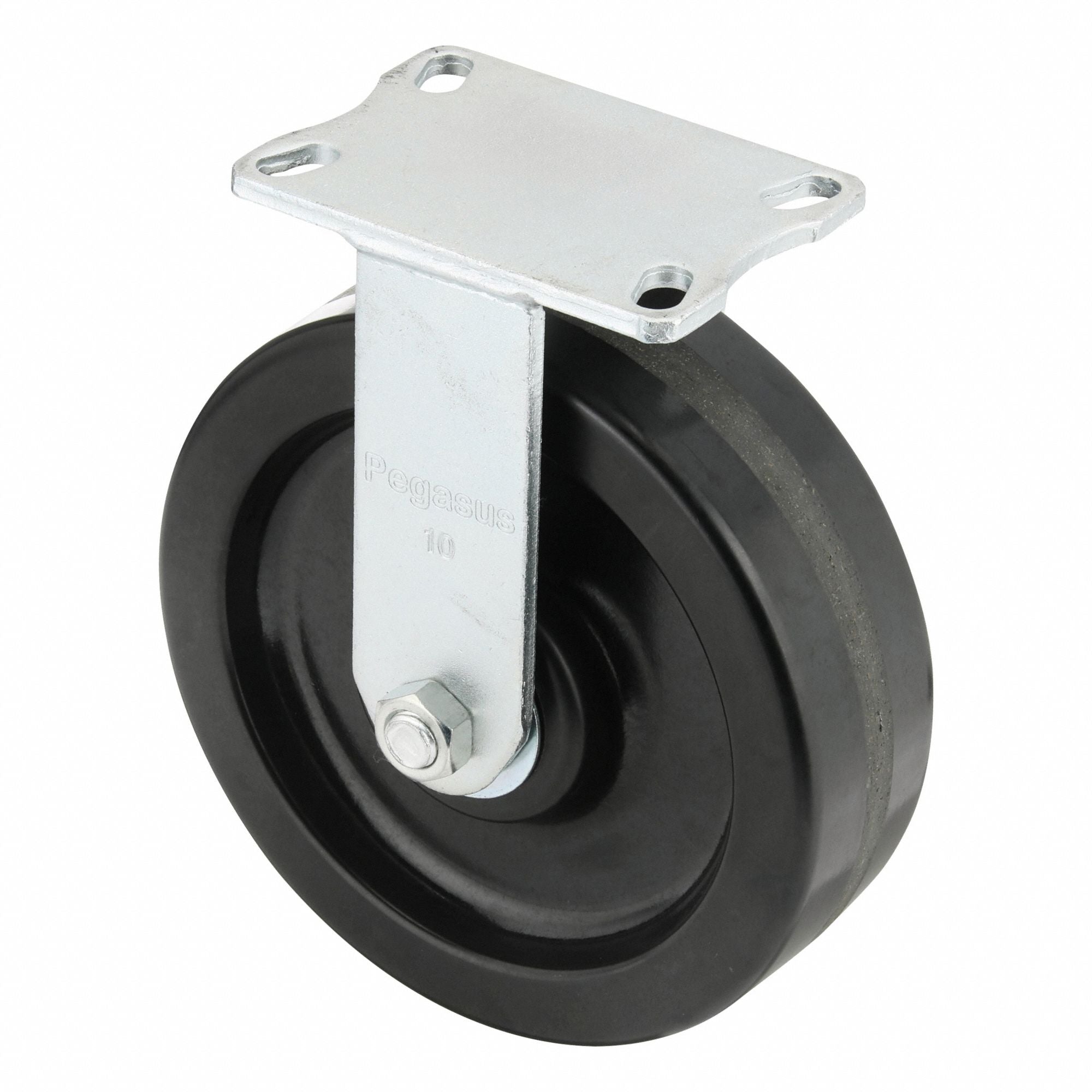 GRAINGER P27RPH100R16 Standard Plate Castor Wheel 10 Dia