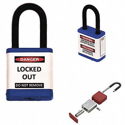 ZING 700KABLUE Lockout Padlock 1-1/2 Shackle Height