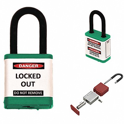ZING 700KDGREEN Lockout Padlock 1-1/2 Shackle Height