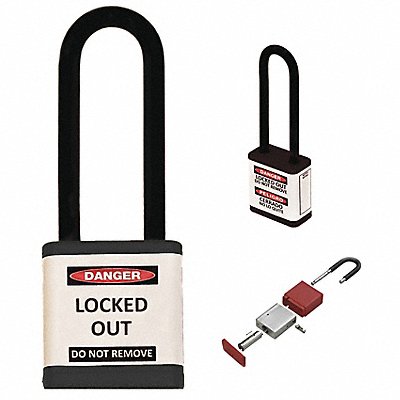 ZING 710KDBLACK Lockout Padlock 3 Shackle Height