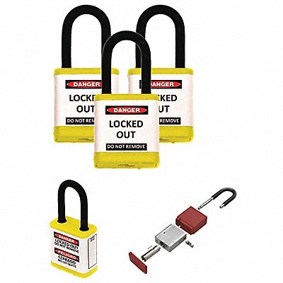 ZING 700KA3YELLOW Lockout Padlock 1-1/2 H Shackle PK3