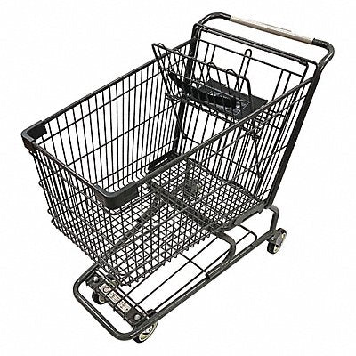 GRAINGER WMP152LEC Wire Shopping Cart Dark Grey 400 lb Cap.