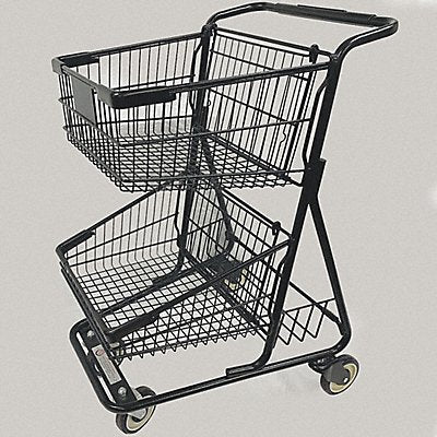 GRAINGER WMPTT073BK Wire Shopping Cart Black 300 lb Cap.