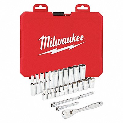 MILWAUKEE 48229404 Socket Wrench St Chrome 6Pt 5/32 - 9/16 in