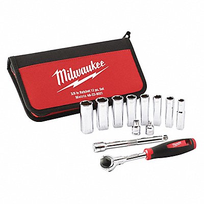 MILWAUKEE 48229001 Socket Wrench St Chrome 6Pt 10 - 19 mm