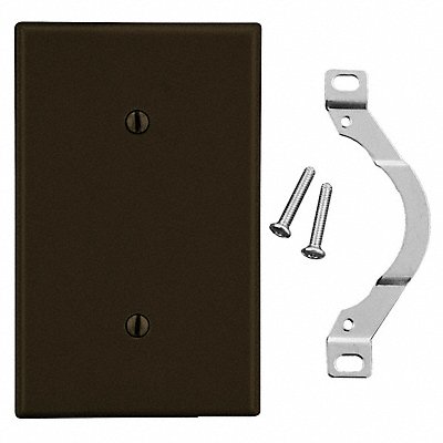 HUBBELL P14 Blank Strap Mount Wall Plate Standard Brown 1 Gang Smooth Satin