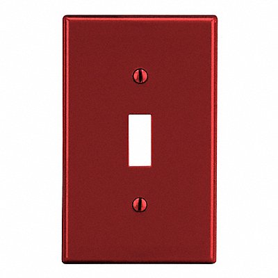 HUBBELL P1R Toggle Switch Wall Plate Standard Red 1 Gang Smooth Satin