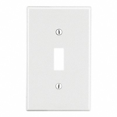 HUBBELL P1W Toggle Switch Wall Plate Standard White 1 Gang Smooth Satin
