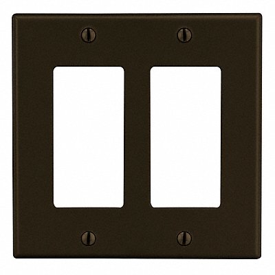 HUBBELL P262 Rocker Wall Plate Standard Brown 2 Gang Smooth Satin