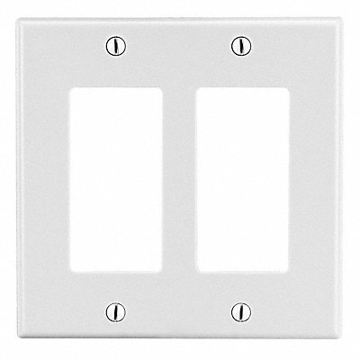 HUBBELL P262W Rocker Wall Plate Standard White 2 Gang Smooth Satin