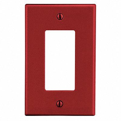 HUBBELL P26R Rocker Wall Plate Standard Red 1 Gang Smooth Satin