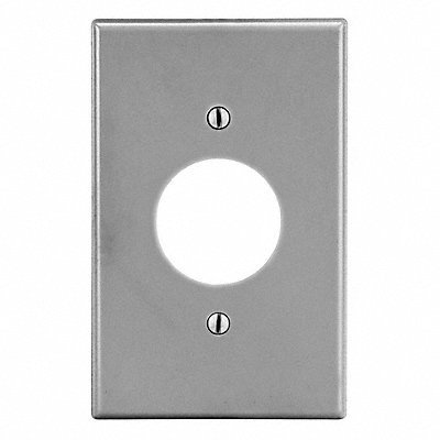 HUBBELL P7GY Sng Rcpt Wall Plate Standard Grey 1 Gang Smooth Satin