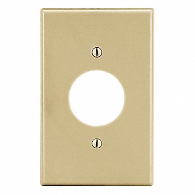 HUBBELL P7I Single Receptacle Wall Plate Standard Ivory 1 Gang Smooth Satin