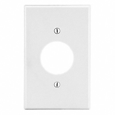 HUBBELL P7W Sng Rcpt Wall Plate Standard White 1 Gang Smooth Satin