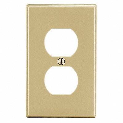 HUBBELL P8I DupRcptWllPlt Standard Ivory 1 Gang Smooth Satin