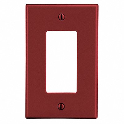HUBBELL PJ26R Rocker Wall Plate Mid Red 1 Gang Smooth Satin